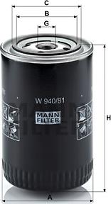 Mann-Filter W 940/81 - Eļļas filtrs xparts.lv