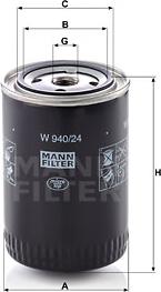 Mann-Filter W 940/24 - Oil Filter xparts.lv