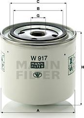 Mann-Filter W 917 - Eļļas filtrs xparts.lv