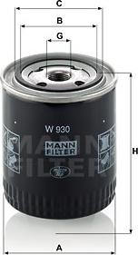 Mann-Filter W 930 - Eļļas filtrs xparts.lv