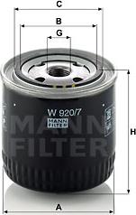 Mann-Filter W 920/7 - Eļļas filtrs xparts.lv