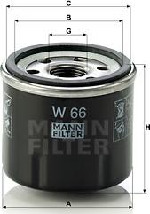 Mann-Filter W 66 - Eļļas filtrs xparts.lv