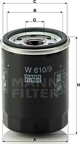 Mann-Filter W 610/9 - Eļļas filtrs xparts.lv
