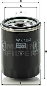 Mann-Filter W 610/4 - Eļļas filtrs xparts.lv