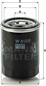 Mann-Filter W 610/6 - Alyvos filtras xparts.lv