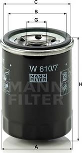 Mann-Filter W 610/7 - Alyvos filtras xparts.lv