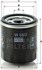 Mann-Filter W 68/3 - Oil Filter xparts.lv