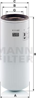 Mann-Filter W 11 022 - Eļļas filtrs xparts.lv