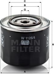 Mann-Filter W 1126 - Eļļas filtrs xparts.lv