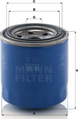 Mann-Filter W 8017 - Eļļas filtrs xparts.lv