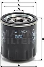 Mann-Filter W 8027 - Eļļas filtrs xparts.lv