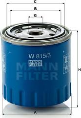 Mann-Filter W 815/3 - Eļļas filtrs xparts.lv