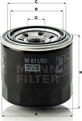 Mann-Filter W 811/80 - Eļļas filtrs xparts.lv
