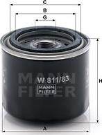Mann-Filter W 811/83 - Eļļas filtrs xparts.lv