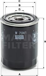 Mann-Filter W 7041 - Alyvos filtras xparts.lv
