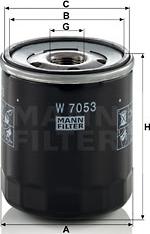 Mann-Filter W 7053 - Eļļas filtrs xparts.lv