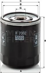 Mann-Filter W 7062 - Eļļas filtrs xparts.lv