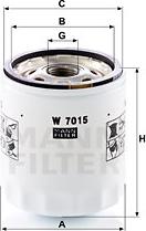 Mann-Filter W 7015 - Масляный фильтр xparts.lv