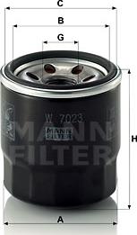 Mann-Filter W 7023 - Eļļas filtrs xparts.lv