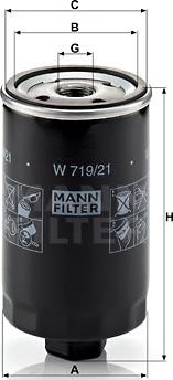 Mann-Filter W 719/21 - Eļļas filtrs xparts.lv