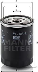 Mann-Filter W 713/19 - Eļļas filtrs xparts.lv