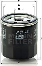 Mann-Filter W 712/41 - Alyvos filtras xparts.lv