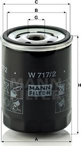 Mann-Filter W 717/2 - Alyvos filtras xparts.lv