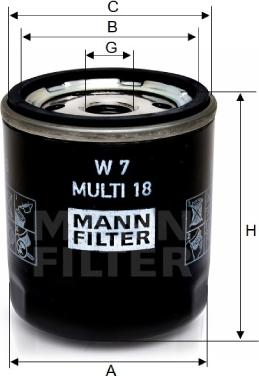 Mann-Filter W 7 MULTI 18 - Alyvos filtras xparts.lv