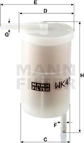 Mann-Filter WK 47 - Degvielas filtrs xparts.lv
