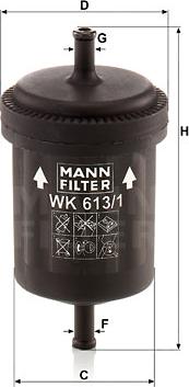 Mann-Filter WK 613/1 - Топливный фильтр xparts.lv
