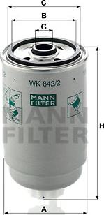 Mann-Filter WK 842/2 - Fuel filter xparts.lv