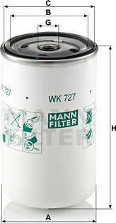 Mann-Filter WK 727 - Fuel filter xparts.lv