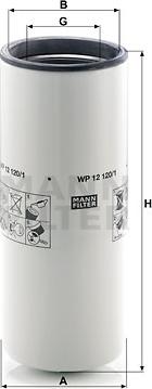 Mann-Filter WP 12 120/1 - Масляный фильтр xparts.lv