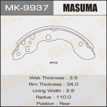 MASUMA MK-9937 - Stabdžių trinkelių komplektas xparts.lv
