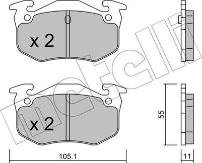 Metelli 22-0038-0 - Brake Pad Set, disc brake xparts.lv