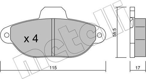 Metelli 22-0159-1 - Brake Pad Set, disc brake xparts.lv