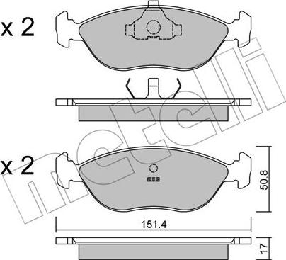 Metelli 22-0126-0 - Brake Pad Set, disc brake xparts.lv