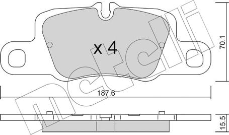 Metelli 22-1257-0 - Brake Pad Set, disc brake xparts.lv