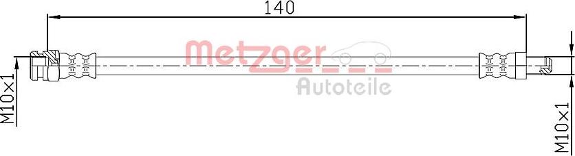 Metzger 4110106 - Brake Hose xparts.lv