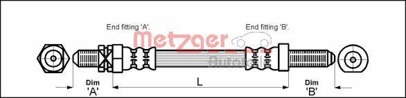 Metzger 4112103 - Bremžu šļūtene xparts.lv
