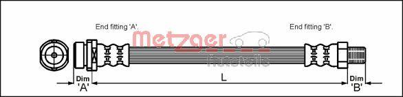 Metzger 4112316 - Brake Hose xparts.lv