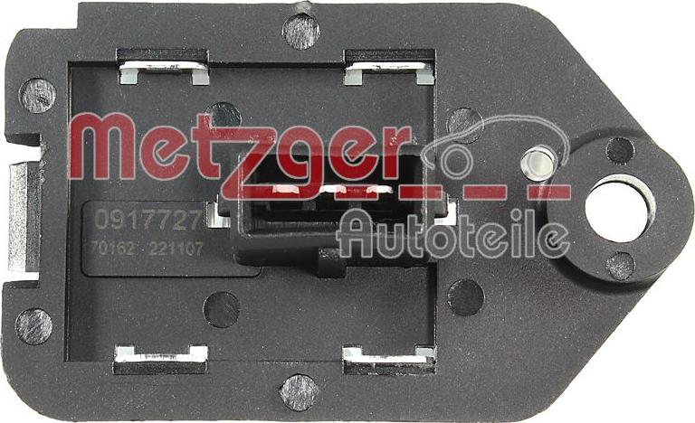 Metzger 0917727 - Papildus rezistors, Elektromotors-Radiatora ventilators xparts.lv