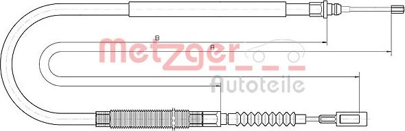 Metzger 10.4728 - Тросик, cтояночный тормоз xparts.lv