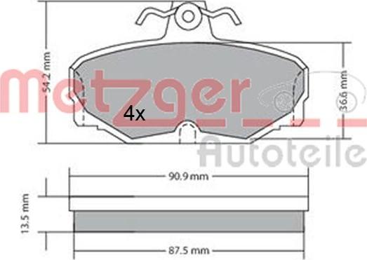 Metzger 1170570 - Bremžu uzliku kompl., Disku bremzes xparts.lv