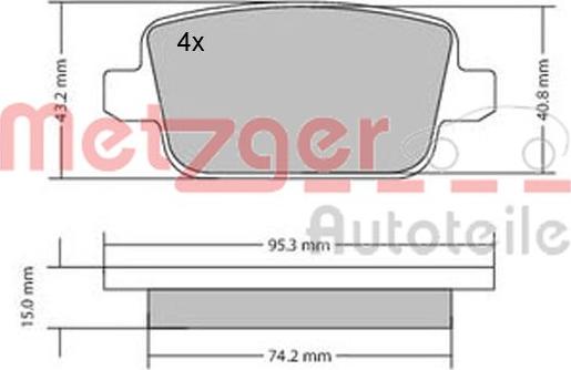 Metzger 1170058 - Brake Pad Set, disc brake xparts.lv
