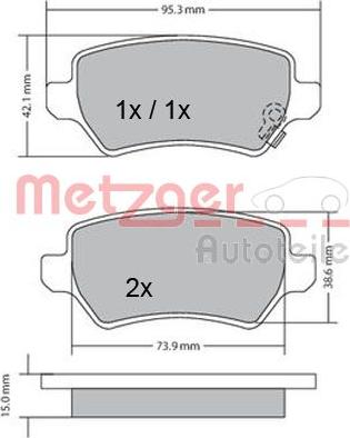 Metzger 1170004 - Bremžu uzliku kompl., Disku bremzes xparts.lv