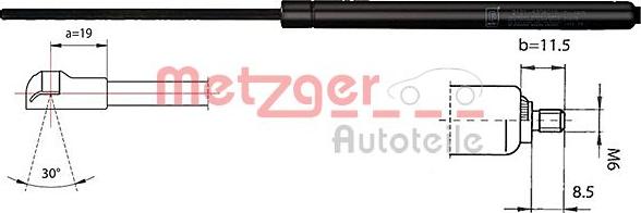 Metzger 2110337 - Dujinė spyruoklė, bagažinė xparts.lv