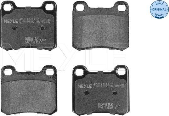 Meyle 025 206 8715 - Тормозные колодки, дисковые, комплект xparts.lv
