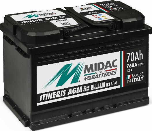 MIDAC IT3 AGM - Стартерная аккумуляторная батарея, АКБ xparts.lv