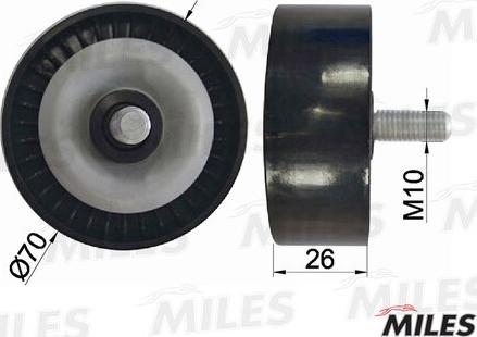 Miles AG03075 - Deflection / Guide Pulley, v-ribbed belt xparts.lv